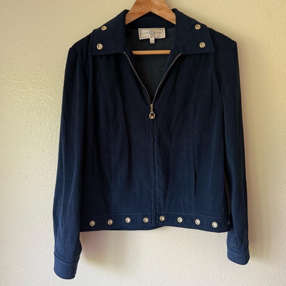 St. John Sport by Marie Gray Dark Blue Utility Jacket
